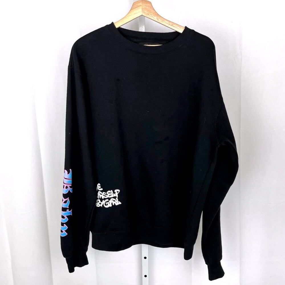 B. Simone Size L Baby Girl Pullover Crew Neck Sweatshirt Black - Picture 8 of 8